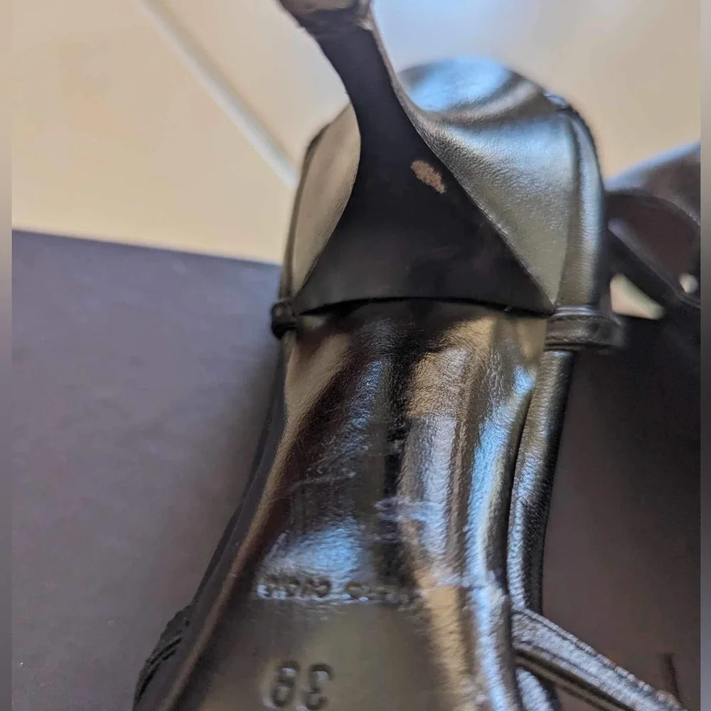 Prada Capretto Black Leather Heels Size: 39 - Picture 7 of 13